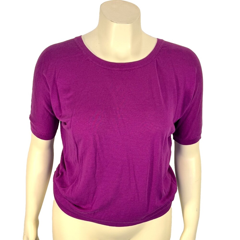 MaxMara Weekend Lightweight Sweater Knit Top Women's XL Fuschia Round Neck